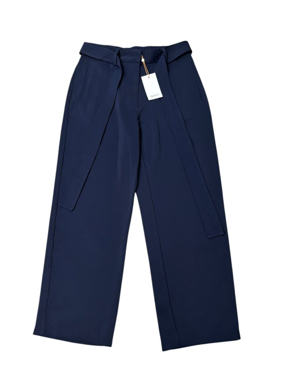 Quince Women’s Stretch Crepe Paperbag Wide Leg High-Rise Pants Size 8 x 27"L NWT